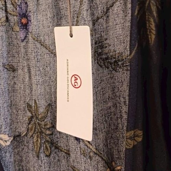 NWT AG Adriano Goldschmied Daphne Maxi Dress XS Extra Small Wrap Black Floral - Picture 7 of 8